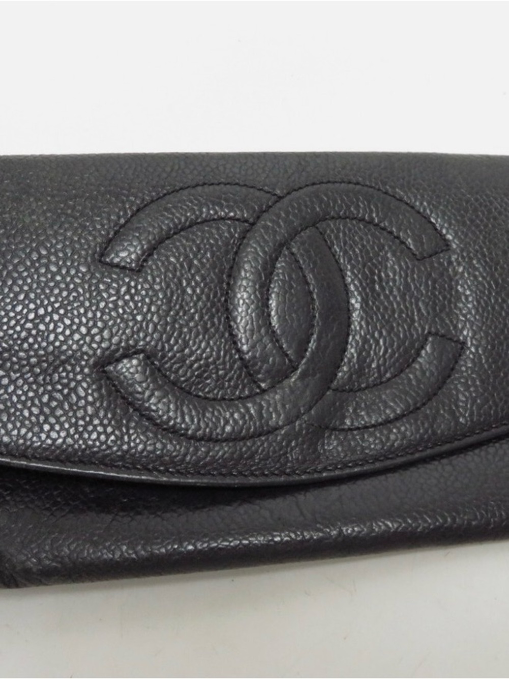 CHANEL Black Quilted CC Flap Continental Wallet